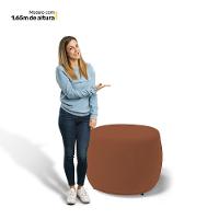 Conjunto 03 Puffs Decorativos Living Aisha Orgânico Veludo Terracota - Desk Design - 6