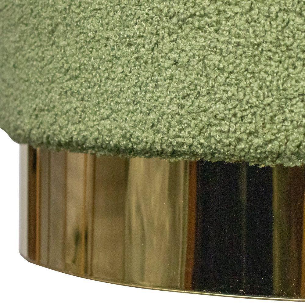 Puff Decorativo Redondo Base Dourada Lara Bouclê Verde 40 Cm M02 - D'rossi - 3