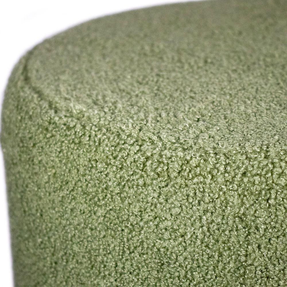 Puff Decorativo Redondo Base Dourada Lara Bouclê Verde 40 Cm M02 - D'rossi - 4