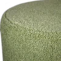 Puff Decorativo Redondo Base Dourada Lara Bouclê Verde 40 Cm M02 - D'rossi - 4
