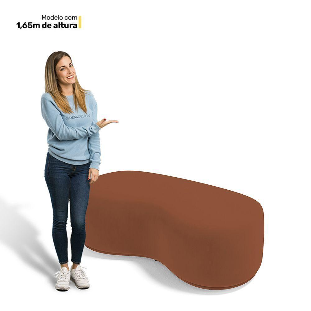 Conjunto 02 Puffs Decorativos Living Aisha Orgânico Veludo Terracota - Desk Design - 4