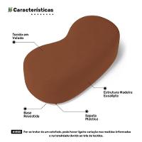 Puff Decorativo Living Aisha Orgânico 02 Lugares Veludo Terracota - Desk Design - 7