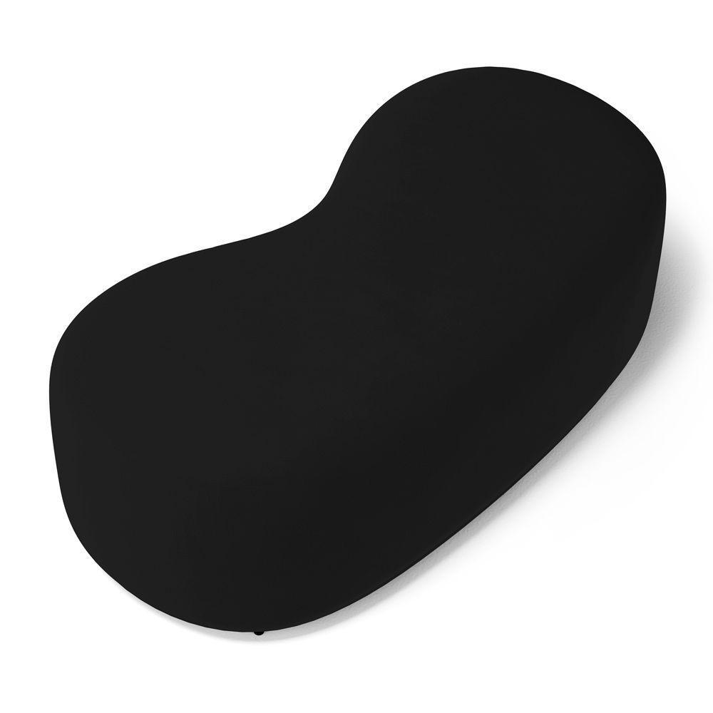 Kit 02 Puffs Decorativos Living Aisha Orgânico 02 Lugares Suede Preto - Desk Design - 3