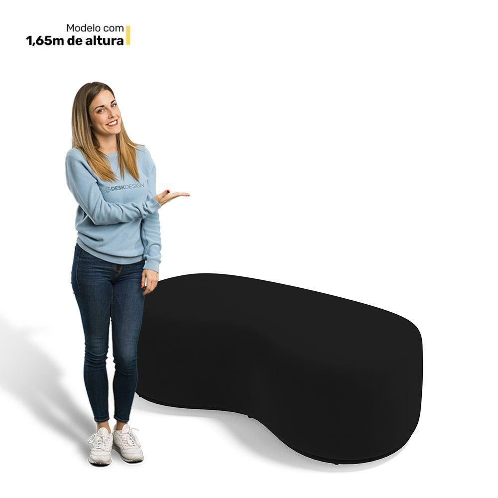 Kit 02 Puffs Decorativos Living Aisha Orgânico 02 Lugares Suede Preto - Desk Design - 5