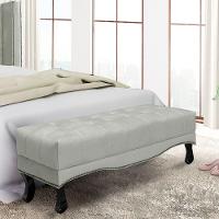 Puff Recamier Retrô Luis Xv Captonê Quarto Vicenza 90cm Veludo S04 - D'rossi Cor Prata - 2