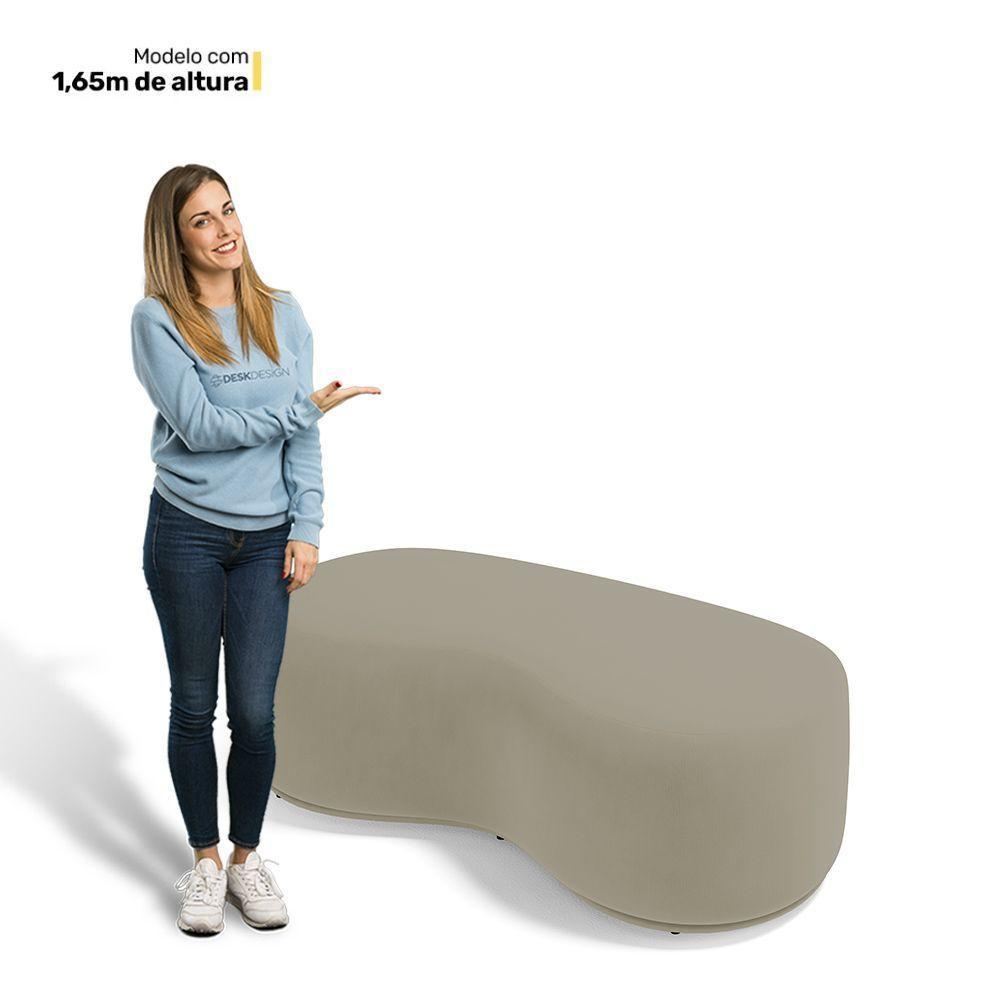 Conjunto 02 Puffs Decorativos Living Aisha Orgânico Suede Bege - Desk Design - 5