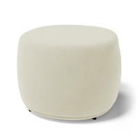 Kit 02 Puffs Decorativos Living Aisha Orgânico Redondo Suede Bege Claro - Desk Design - 2