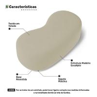 Conjunto 02 Puffs Decorativos Living Aisha Orgânico Veludo Bege - Desk Design - 9