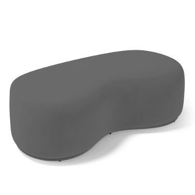 Puff Decorativo Living Aisha Orgânico 02 Lugares Suede Cinza - Desk Design