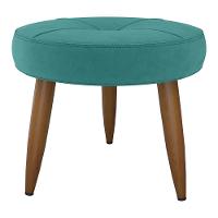Puff Redondo Para Sala Davi Veludo Verde Menta - 2