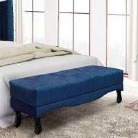 Puff Recamier Retrô Luis Xv Captonê Para Quarto Vicenza 140cm Suede Azul Marinho S04 - D'rossi - 4