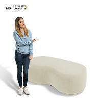Conjunto 03 Puffs Decorativos Living Aisha Orgânico Suede Bege Claro - Desk Design - 5