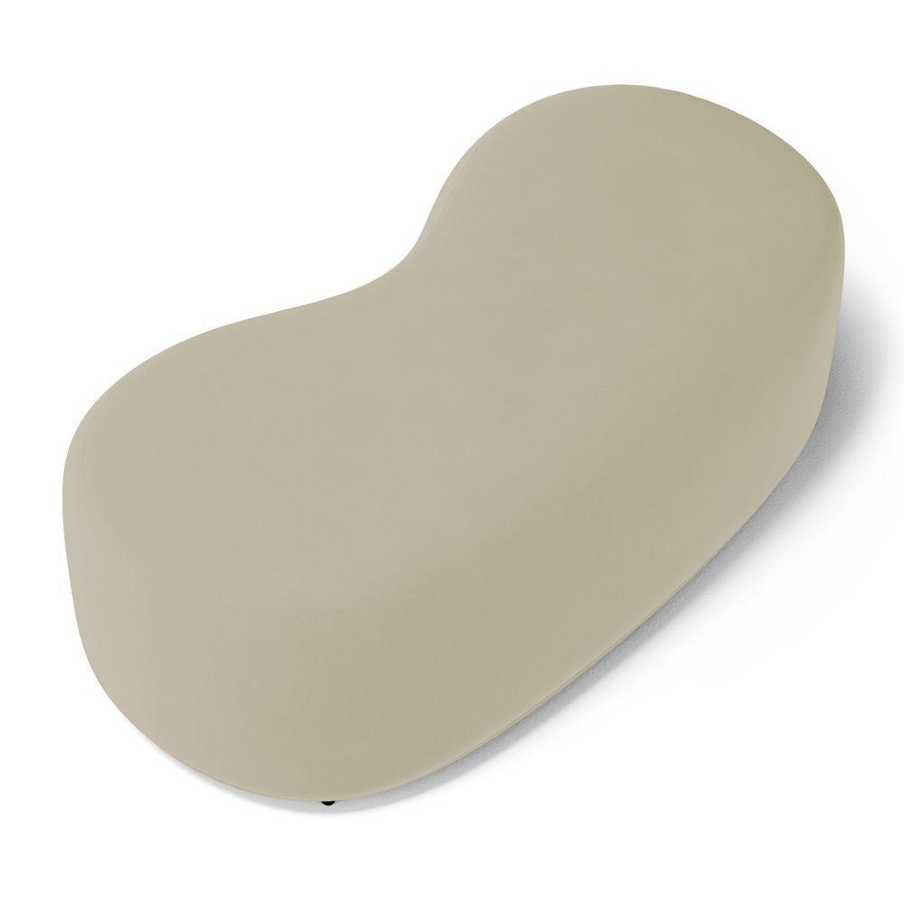 Kit 02 Puffs Decorativos Living Aisha Orgânico 02 Lugares Veludo Bege - Desk Design - 2