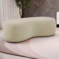 Kit 02 Puffs Decorativos Living Aisha Orgânico 02 Lugares Veludo Bege - Desk Design - 5