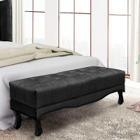 Puff Recamier Retrô Luis Xv Captonê Quarto Vicenza 90cm Veludo Preto S04 - D'rossi - 4