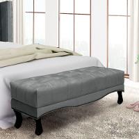 Puff Recamier Retrô Luis Xv Captonê Quarto Vicenza 160cm Veludo Cinza S04 - D'rossi - 4