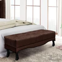 Puff Recamier Retrô Luis Xv Captonê Para Quarto Vicenza 160cm Suede Café S04 - D'rossi - 4