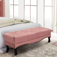 Puff Recamier Retrô Luis Xv Captonê Quarto Vicenza 195cm Veludo Rosa S04 - D'rossi - 4