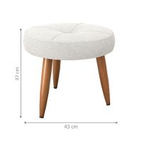 Puff Redondo Para Sala Davi Boucle Bege - 2