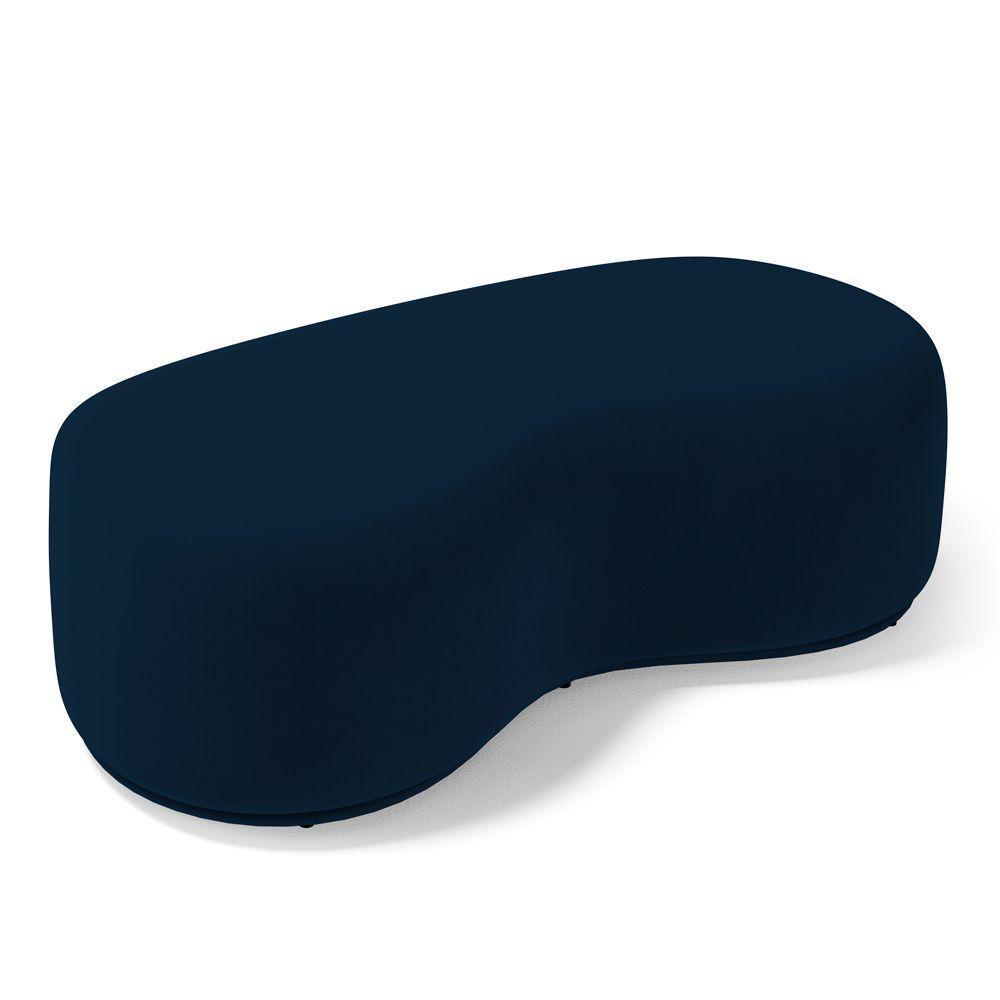 Kit 02 Puffs Decorativos Living Aisha Orgânico 02 Lugares Veludo Azul Marinho - Desk Design - 3