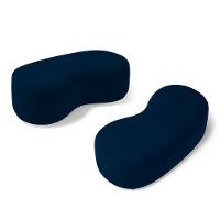 Kit 02 Puffs Decorativos Living Aisha Orgânico 02 Lugares Veludo Azul Marinho - Desk Design - 1