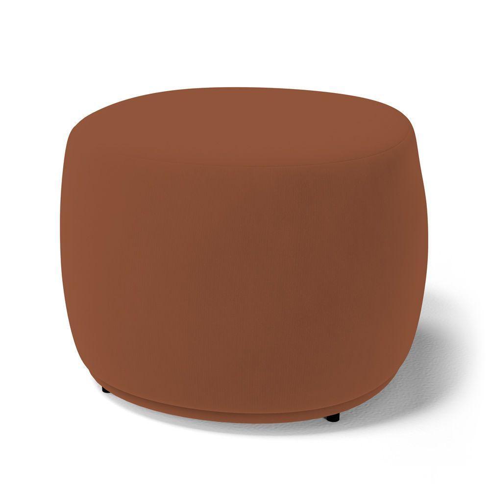 Kit 02 Puffs Decorativos Living Aisha Orgânico Redondo Veludo Terracota - Desk Design - 2