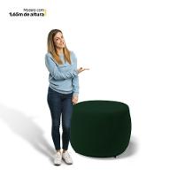 Conjunto 02 Puffs Decorativos Living Aisha Orgânico Veludo Verde Escuro - Desk Design