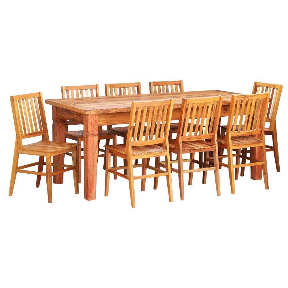 Conjunto Mesa De Jantar 2 M 8 Cadeiras Madri Madeira Maciça - 1