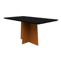 Conjunto Mesa De Jantar 1,60m Anitta Tampo Mdf Com Vidro E 6 Cadeiras Ana Ypê Preto - 6
