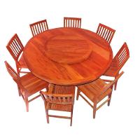 Conjunto Mesa De Jantar Redonda 1,6 M 8 Cadeiras Madri Em Madeira Maciça Natural - 5