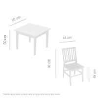 Conjunto Mesa De Jantar 80x80cm 4 Cadeiras Madri Madeira Maciça Natural - 3