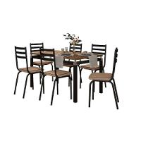Conjunto De Mesa Malva 136Cm 6 Cadeiras 118 Tampo Em Madeira - 1