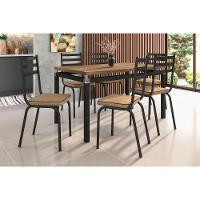 Conjunto De Mesa Malva 136Cm 6 Cadeiras 118 Tampo Em Madeira - 2