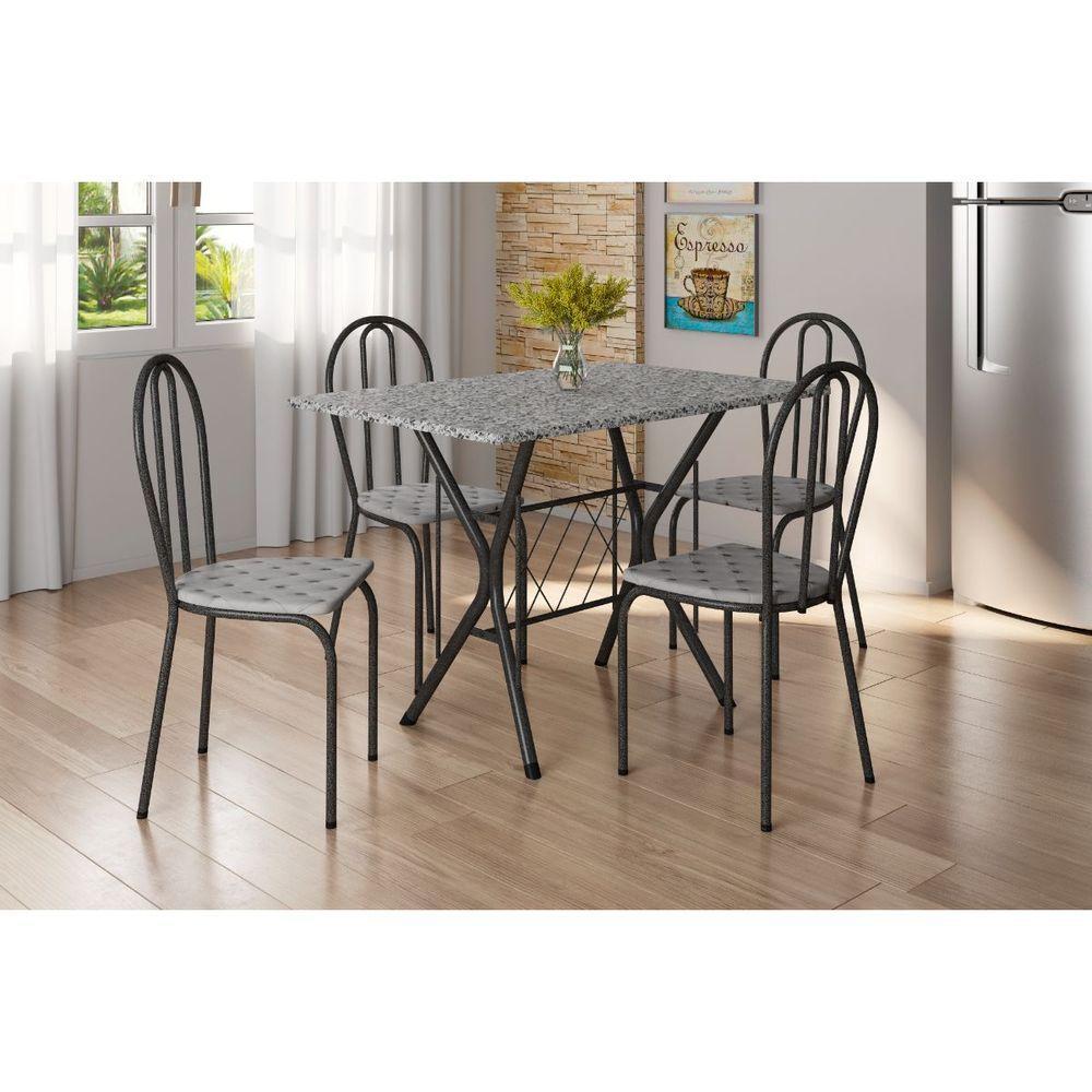 Conjunto Mesa Bruna Com 4 Cadeiras 004 Tampo Em Granito - 1