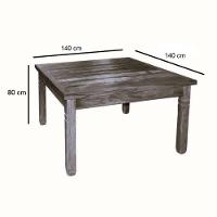 Conjunto Mesa De Jantar 1,4x1,4 M 8 Cadeiras Madri Madeira D - 2