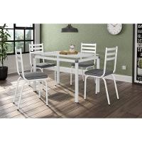 Conjunto De Mesa Malva 107Cm 4 Cadeiras 118 Tampo Em Vidro - 2