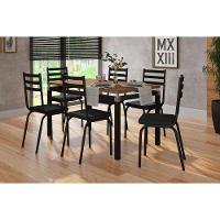 Conjunto De Mesa Malva 136Cm 6 Cadeiras 118 Tampo Em Madeira - 2