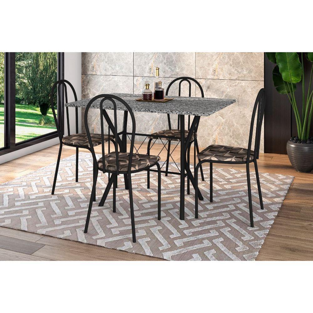 Conjunto Mesa Bruna Com 4 Cadeiras 004 Tampo Em Granito - 1