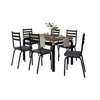 Conjunto De Mesa Malva 136Cm 6 Cadeiras 118 Tampo Em Madeira - 1
