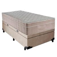 Cama Box Baú Suede Solteiro + Colchão Sereneprime Molas Ensacadas 88x188x69 Cor:bege - 2