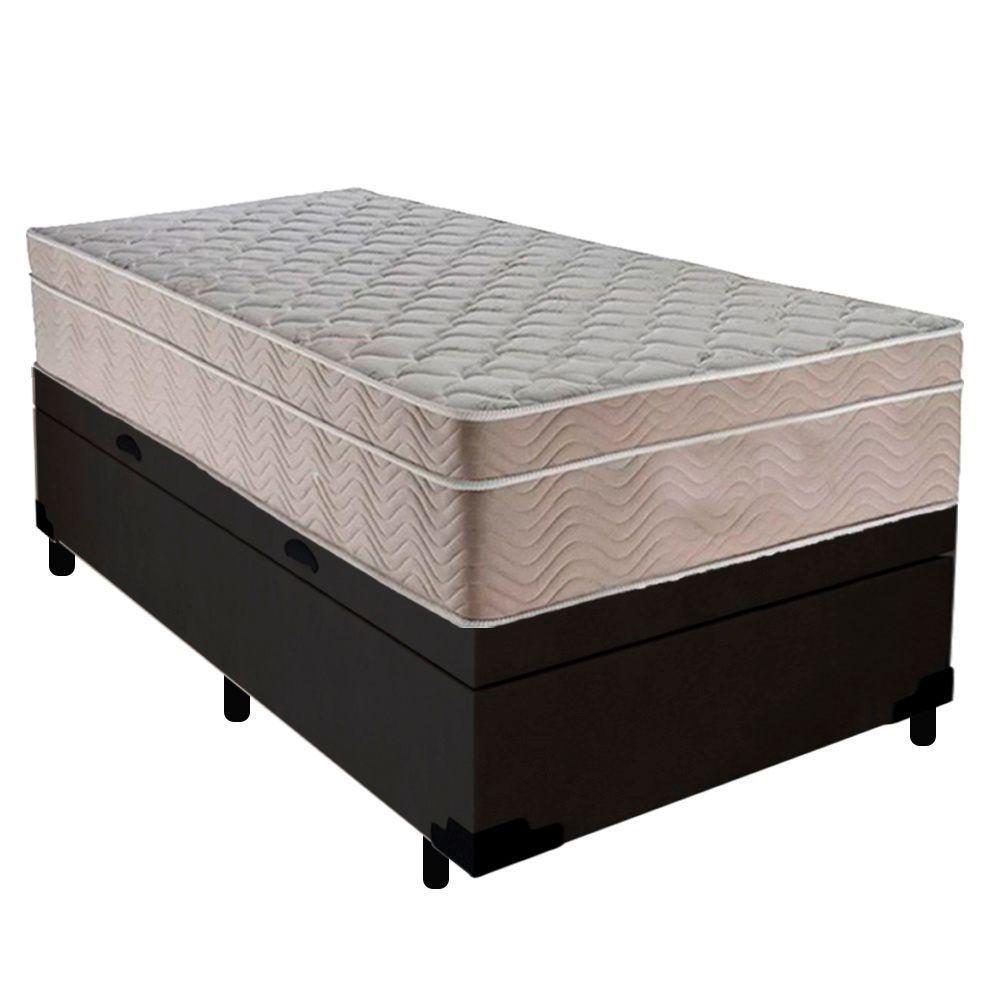 Cama Box Baú Suede Solteiro + Colchão Sereneprime Molas Ensacadas 88x188x69 Cor:preto - 3