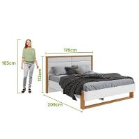 Cama Casal 160cm Com Led Freetown - Lopas Amendoa Clean/branco - 3