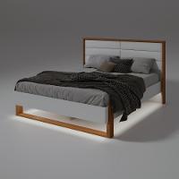 Cama Casal 160cm Com Led Freetown - Lopas Amendoa Clean/branco - 6