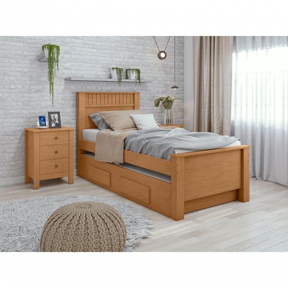 Cama Solteiro Bibox 2 Gavetas Athenas - Lopas Amendoa Clean - 2
