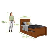 Cama Solteiro Bibox 2 Gavetas Athenas - Lopas Frassino - 7