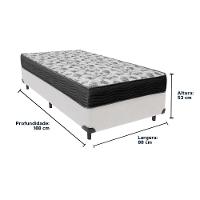 Conjunto Cama Box Solteiro Branca E Colchão D33 Ortobom - 2