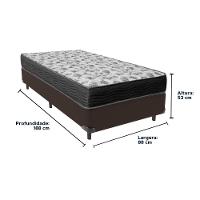 Cama Ortobom Solteiro Box Marrom E Colchão Iso100 Espuma D33 - 2
