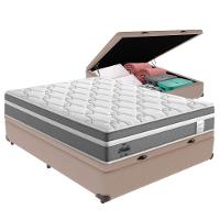 Cama Box Baú Casal E Colchão Molas Ensacadas Berlim Probel Cor:bege - 1