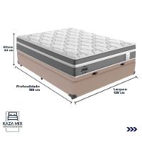 Cama Box Baú Casal E Colchão Molas Ensacadas Berlim Probel Cor:bege - 2
