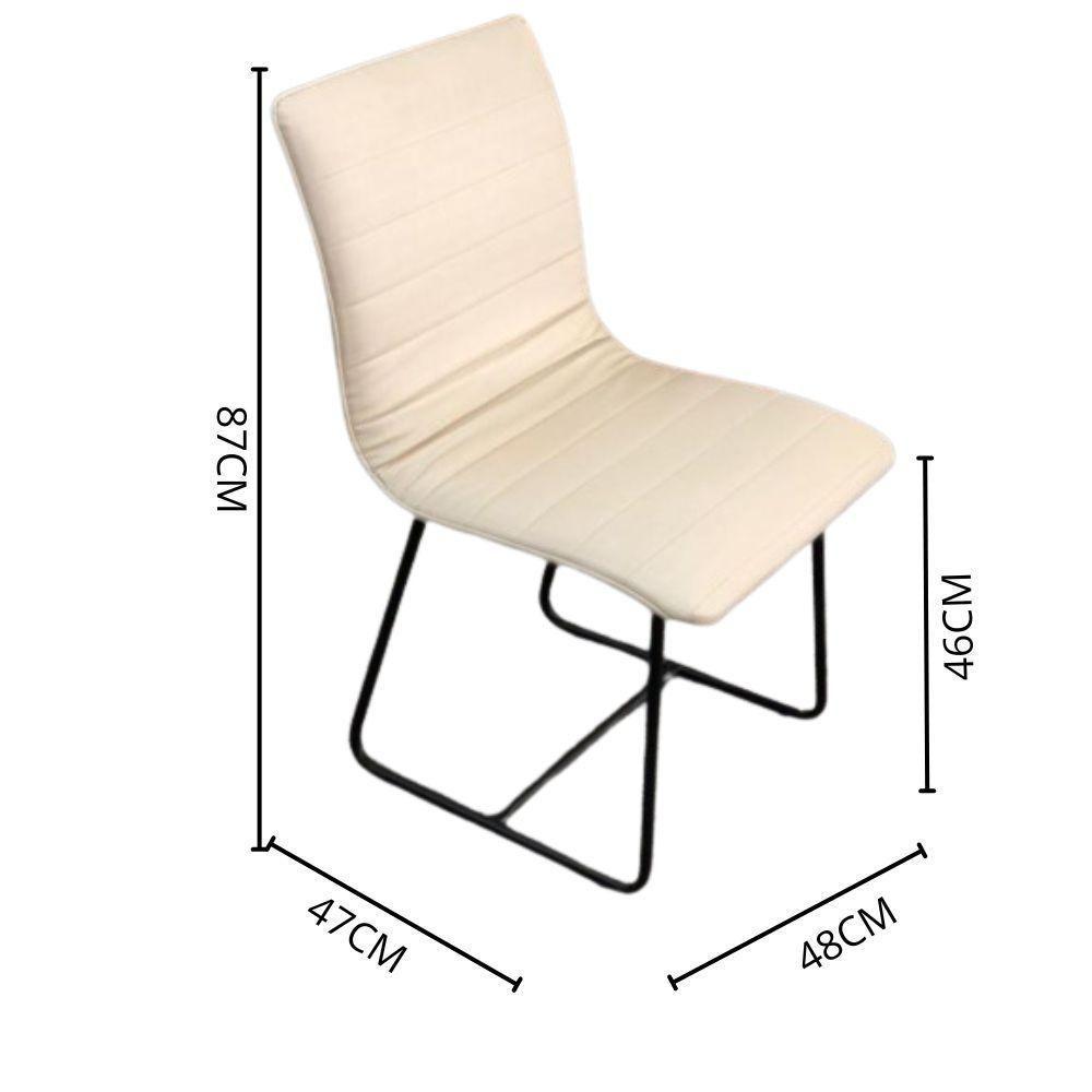 Conjunto Sala De Jantar Rubi Off White Com 4 Cadeiras Cristal Couro Pérola Base Preto - 3